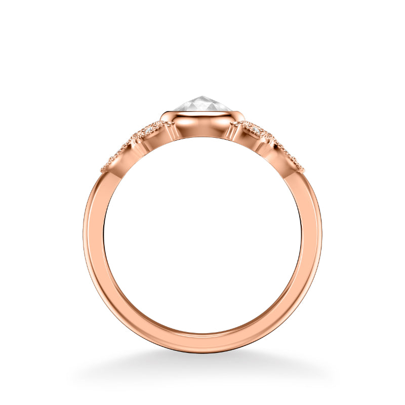 Artcarved Bridal Mounted Mined Live Center Contemporary Rose Goldcut Engagement Ring 18K Rose Gold