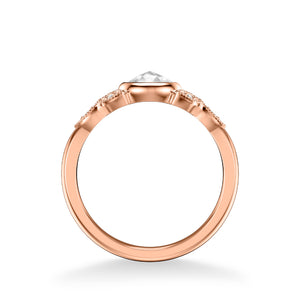 Artcarved Bridal Mounted Mined Live Center Contemporary Rose Goldcut Engagement Ring 18K Rose Gold