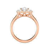 Artcarved Bridal Mounted Mined Live Center Classic Rose Goldcut Halo Engagement Ring 18K Rose Gold