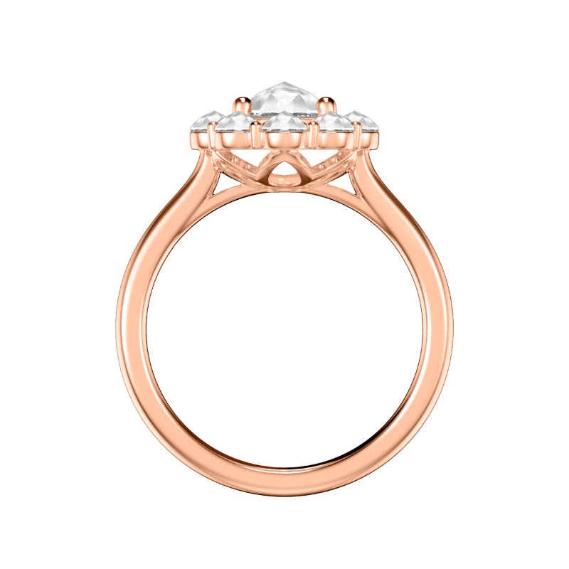 Artcarved Bridal Mounted Mined Live Center Classic Rose Goldcut Halo Engagement Ring Valentina 14K Rose Gold