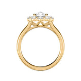 Artcarved Bridal Mounted Mined Live Center Classic Rose Goldcut Halo Engagement Ring 18K Yellow Gold