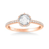 Artcarved Bridal Mounted Mined Live Center Classic Rose Goldcut Halo Engagement Ring Paula 18K Rose Gold
