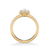 Artcarved Bridal Mounted Mined Live Center Classic Rose Goldcut Halo Engagement Ring Paula 18K Yellow Gold