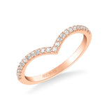 Artcarved Bridal Mounted with Side Stones Classic Rose Goldcut Diamond Wedding Band Paula 18K Rose Gold