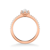 Artcarved Bridal Mounted Mined Live Center Classic Halo Engagement Ring Madelyn 14K Rose Gold