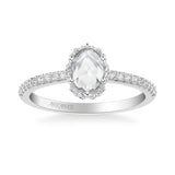 Artcarved Bridal Mounted Mined Live Center Classic Halo Engagement Ring Madelyn 14K White Gold