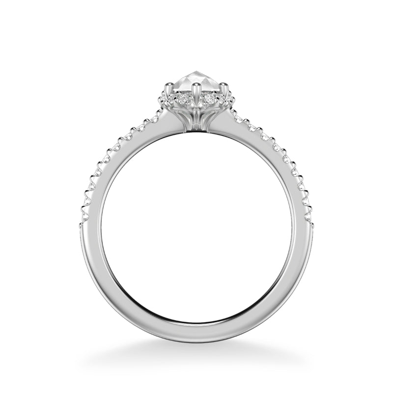 Artcarved Bridal Mounted Mined Live Center Classic Halo Engagement Ring Madelyn 18K White Gold