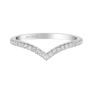 Artcarved Bridal Mounted with Side Stones Classic Diamond Wedding Band Madelyn 18K White Gold