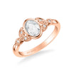 Artcarved Bridal Mounted Mined Live Center Contemporary Engagement Ring 18K Rose Gold