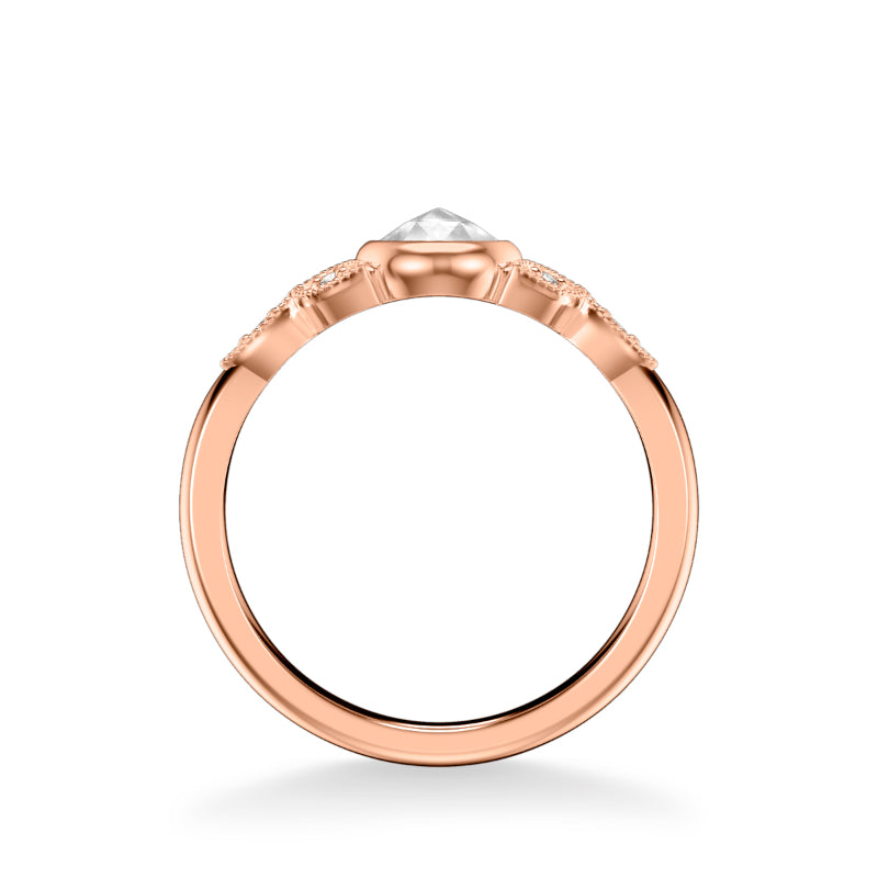 Artcarved Bridal Mounted Mined Live Center Contemporary Engagement Ring Charlotte 14K Rose Gold