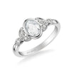 Artcarved Bridal Mounted Mined Live Center Contemporary Engagement Ring 18K White Gold