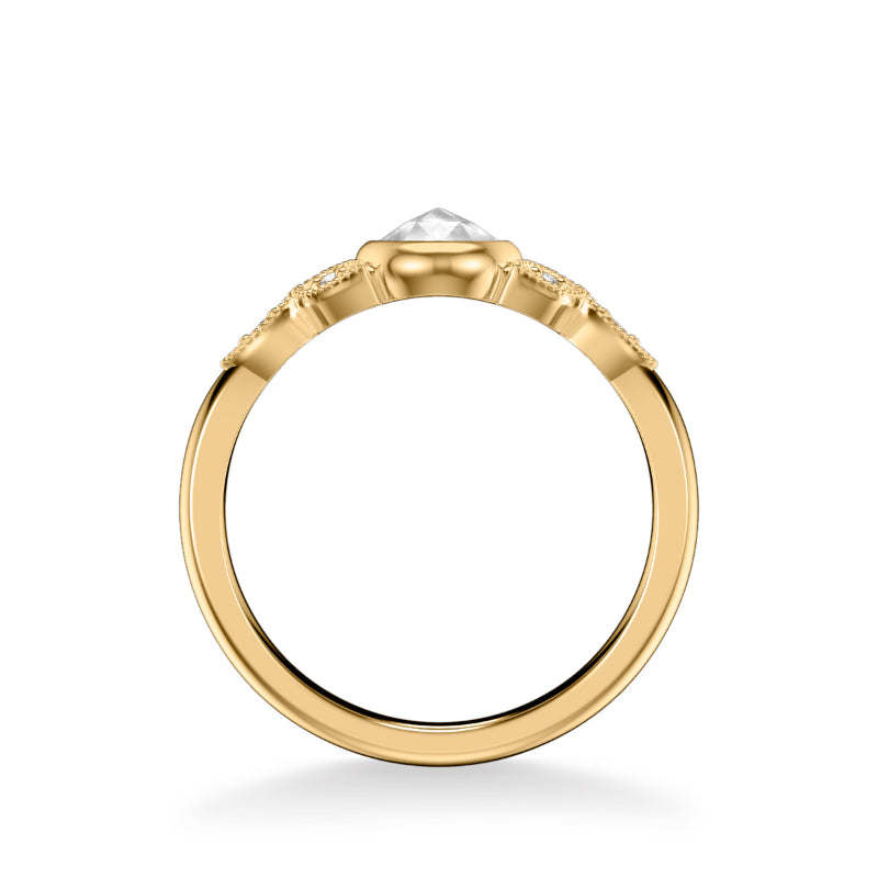 Artcarved Bridal Mounted Mined Live Center Contemporary Engagement Ring Charlotte 14K Yellow Gold