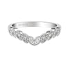 Artcarved Bridal Mounted with Side Stones Contemporary Diamond Wedding Band Charlotte 14K White Gold