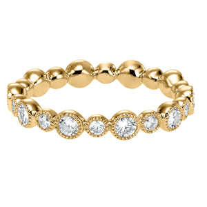 Artcarved Bridal Mounted with Side Stones Contemporary Stackable Eternity Anniversary Band 14K Yellow Gold