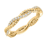 Artcarved Bridal Mounted with Side Stones Contemporary Stackable Eternity Anniversary Band 14K Yellow Gold