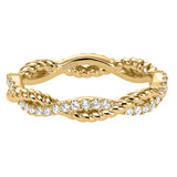 Artcarved Bridal Mounted with Side Stones Contemporary Stackable Eternity Anniversary Band 14K Yellow Gold