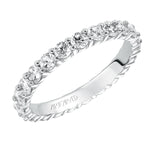 Artcarved Bridal Mounted with Side Stones Contemporary Stackable Eternity Anniversary Band 14K White Gold