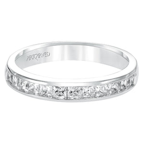 Artcarved Bridal Mounted with Side Stones Classic Diamond Anniversary Band 14K White Gold