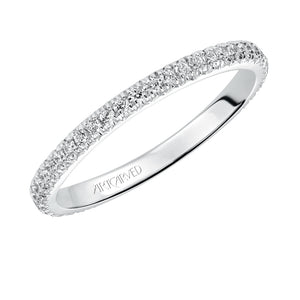 Artcarved Bridal Mounted with Side Stones Contemporary Stackable Eternity Anniversary Band 14K White Gold