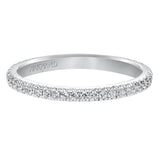 Artcarved Bridal Mounted with Side Stones Contemporary Stackable Eternity Anniversary Band 14K White Gold