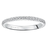 Artcarved Bridal Mounted with Side Stones Contemporary Stackable Eternity Anniversary Band 14K White Gold