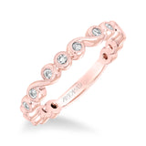Artcarved Bridal Mounted with Side Stones Contemporary Fashion Diamond Anniversary Band 14K Rose Gold