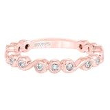 Artcarved Bridal Mounted with Side Stones Contemporary Fashion Diamond Anniversary Band 14K Rose Gold