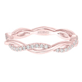 Artcarved Bridal Mounted with Side Stones Fashion Diamond Anniversary Band 14K Rose Gold