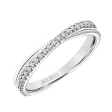 Artcarved Bridal Mounted with Side Stones Fashion Diamond Anniversary Band 14K White Gold