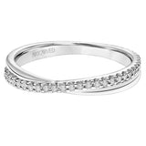 Artcarved Bridal Mounted with Side Stones Fashion Diamond Anniversary Band 18K White Gold
