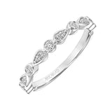 Artcarved Bridal Mounted with Side Stones Diamond Anniversary Band 14K White Gold