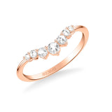 Artcarved Bridal Mounted with Side Stones Classic Rose Goldcut Diamond Anniversary Band 18K Rose Gold