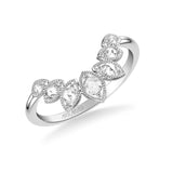 Artcarved Bridal Mounted with Side Stones Vintage Rose Goldcut Diamond Anniversary Band 18K White Gold