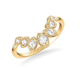 Artcarved Bridal Mounted with Side Stones Vintage Rose Goldcut Diamond Anniversary Band 18K Yellow Gold