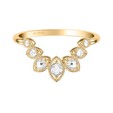 Artcarved Bridal Mounted with Side Stones Vintage Rose Goldcut Diamond Anniversary Band 18K Yellow Gold