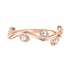 Artcarved Bridal Mounted with Side Stones Contemporary Rose Goldcut Diamond Anniversary Band 18K Rose Gold
