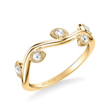 Artcarved Bridal Mounted with Side Stones Contemporary Rose Goldcut Diamond Anniversary Band 18K Yellow Gold