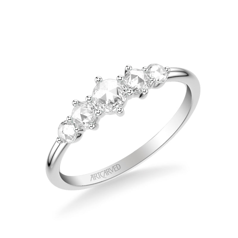 Artcarved Bridal Mounted with Side Stones Anniversary Ring 14K White Gold