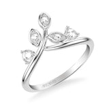 Artcarved Bridal Mounted with Side Stones Contemporary Rose Goldcut Diamond Anniversary Band 14K White Gold