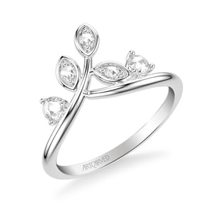 Artcarved Bridal Mounted with Side Stones Contemporary Rose Goldcut Diamond Anniversary Band 14K White Gold