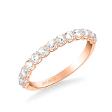 Artcarved Bridal Mounted with Side Stones Classic Rose Goldcut Diamond Anniversary Band 18K Rose Gold
