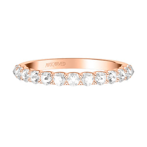 Artcarved Bridal Mounted with Side Stones Classic Rose Goldcut Diamond Anniversary Band 18K Rose Gold