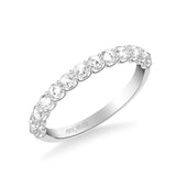 Artcarved Bridal Mounted with Side Stones Classic Rose Goldcut Diamond Anniversary Band 14K White Gold