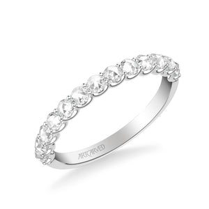 Artcarved Bridal Mounted with Side Stones Classic Rose Goldcut Diamond Anniversary Band 14K White Gold