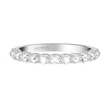 Artcarved Bridal Mounted with Side Stones Classic Rose Goldcut Diamond Anniversary Band 14K White Gold