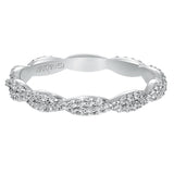 Artcarved Bridal Mounted with Side Stones Contemporary Eternity Diamond Anniversary Band 14K White Gold