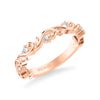 Artcarved Bridal Mounted with Side Stones Classic Lyric Diamond Anniversary Ring 18K Rose Gold