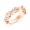Artcarved Bridal Mounted with Side Stones Classic Lyric Diamond Anniversary Ring 18K Rose Gold