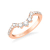 Artcarved Bridal Mounted with Side Stones Contemporary Diamond Anniversary Ring 18K Rose Gold