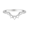 Artcarved Bridal Mounted with Side Stones Contemporary Diamond Anniversary Ring 14K White Gold